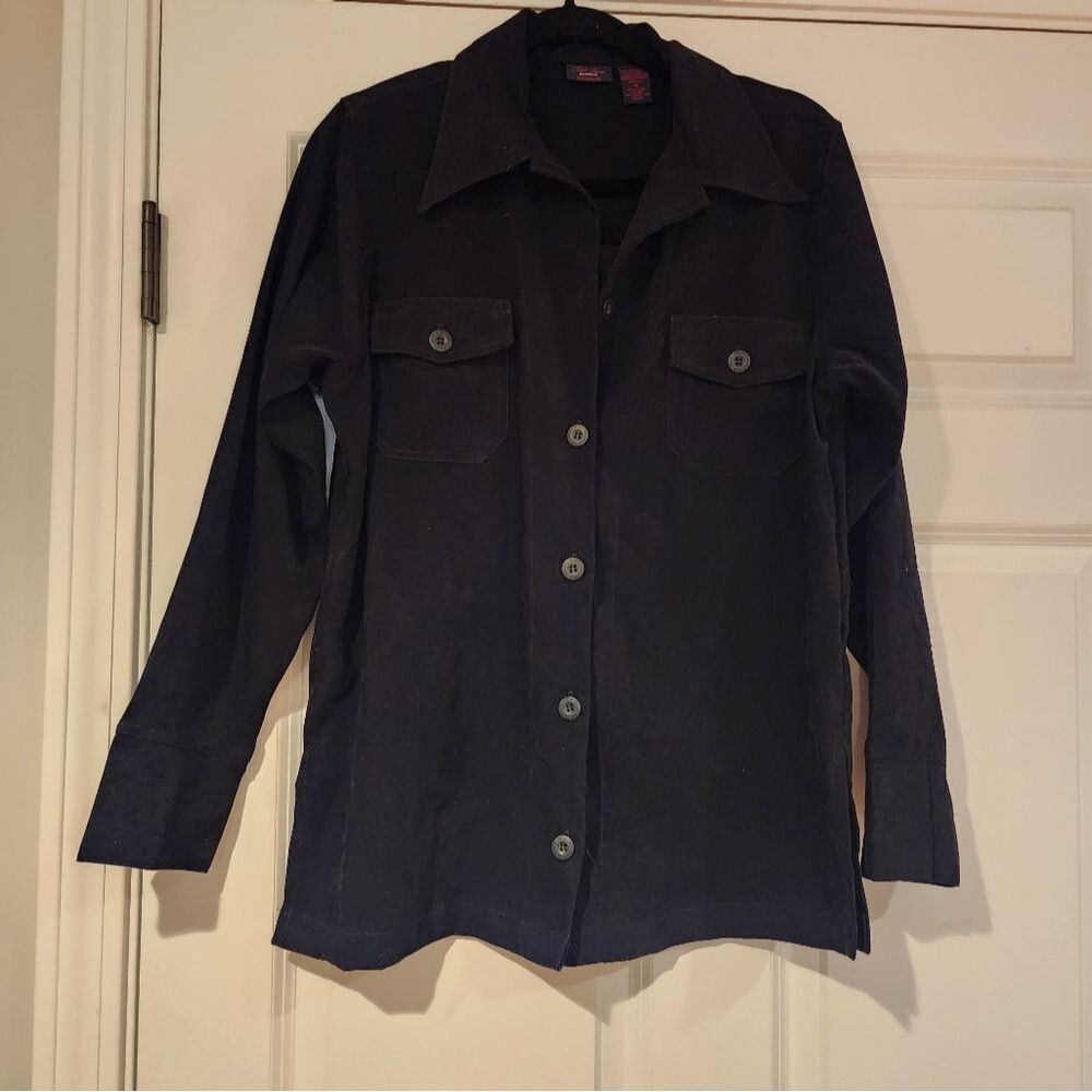 Bill Blass vintage black lightweight button up jacket M